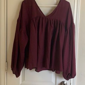 Red Flowy long sleeve top